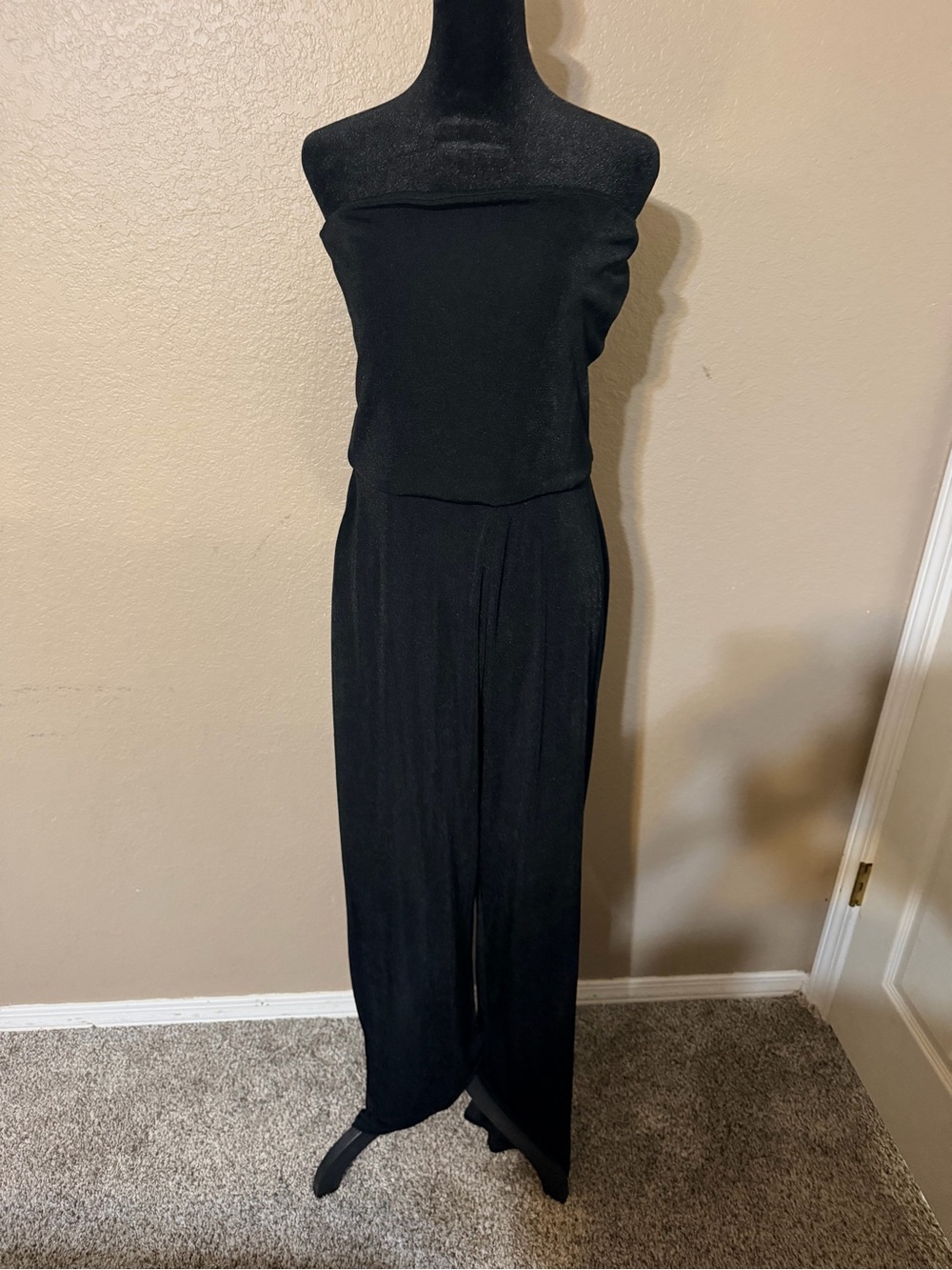 Strapless Black Wide-Leg Jumpsuit
